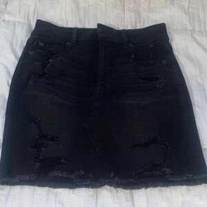 American Eagle Outfitters 1 Black and 1 Blue Jean Ripped Mini Skirt